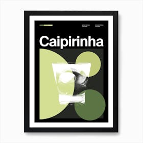 Mid Century Dark Caiprinha Cocktail Poster