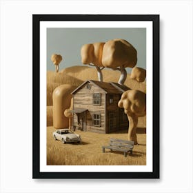 House In The Field 2 Art Print