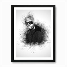 Nas Rapper Sketch Art Print