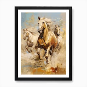 Horses Painting In Corsica, France 4 Art Print