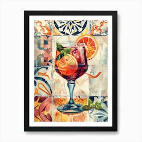 Tiled Sangria Drink 2 Art Print