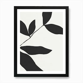 Black And White Leaf 01 Art Print