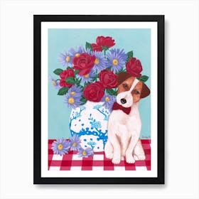 Chinoiserie Vase And Jack Russell Art Print