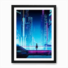 A Full Scale Concept Illustration Of An Urban Future Landscape Bathed In A Sea Of Electric Movement 2 1 Art Print