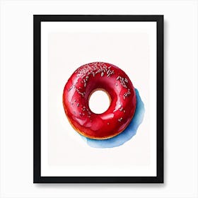 Red Velvet Donut Cute Neon 1 Art Print