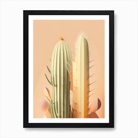 Ladyfinger Cactus Neutral Abstract 1 Art Print