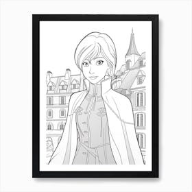 Arendelle (Frozen) Fantasy Inspired Line Art 1 Art Print