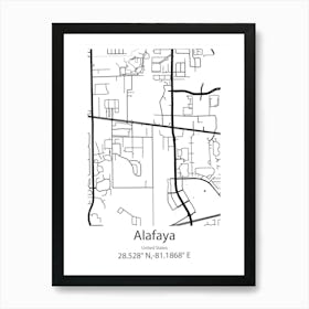 Alafaya,United States Minimalist Map Art Print