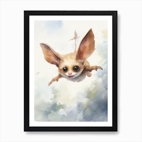 Light Watercolor Painting Of A Mahogany Glider 1 Art Print