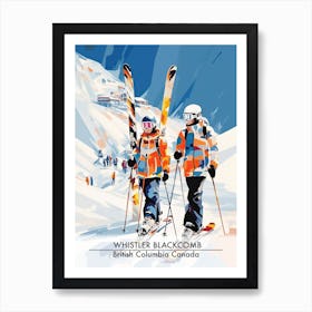Whistler Blackcomb   British Columbia Canada, Ski Resort Poster Illustration 0 Art Print