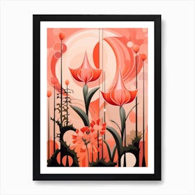 Abstract Geometric Botanical 2 Art Print