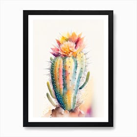 Woolly Torch Cactus Storybook Watercolours 1 Art Print