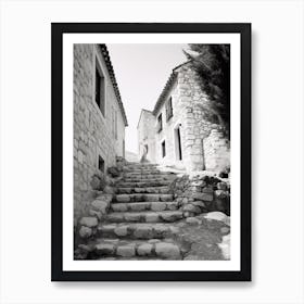 Hvar, Croatia, Black And White Old Photo 2 Art Print