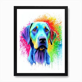 Weimaraner Rainbow Oil Painting Dog Art Print