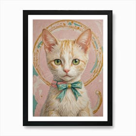 Cat With Bow Tie Art Print