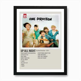 Up All Night By One Direction 2011 Poster 1 Art Print