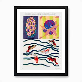 Koi Fish And Flowers From Floréal, Emile Alain Séguy Art Print