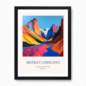 Colourful Abstract Los Glaciares National Park Argentina 1 Poster Blue Art Print