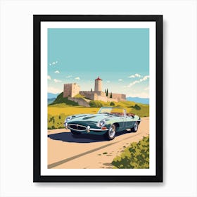 A Jaguar E Type In The Tuscany Italy Illustration 1 Art Print