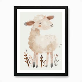 Charming Nursery Kids Animals Lamb 4 Art Print