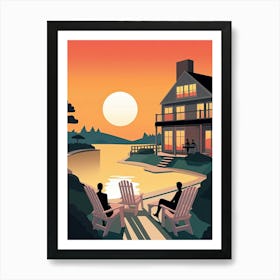 The Hamptons New York, Usa, Graphic Illustration 2 Art Print