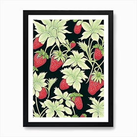 Alpine Strawberries, Plant, William Morris Style 2 Art Print