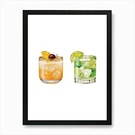 Cocktail Set. Paris Art Print