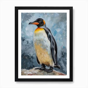 African Penguin Ross Island Oil Painting 1 Art Print