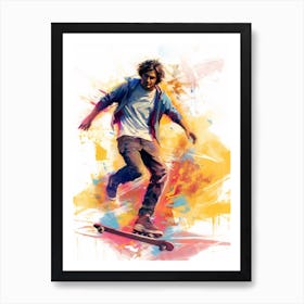 Skateboarding In Buenos Aires, Argentina Drawing 1 Art Print