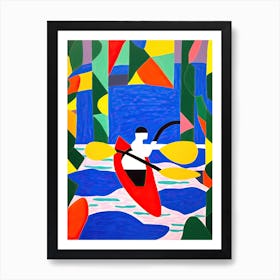 Kayacking In The Style Of Matisse 3 Art Print