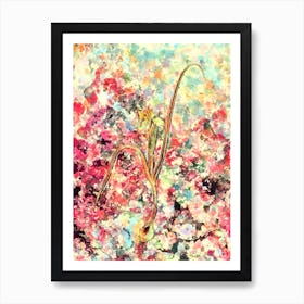 Impressionist Barbary Nut Botanical Painting in Blush Pink and Gold Art Print