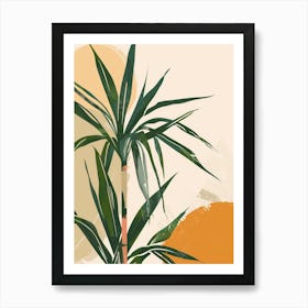 Dracaena Plant Minimalist Illustration 2 Art Print