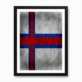 Faroe Islands Flag Texture Art Print