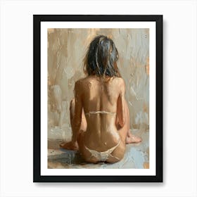 Nude Woman In Bikini Art Print
