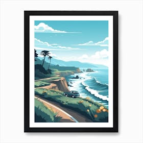A Hammer In The Pacific Coast Highway Car Illustration 4 Art Print