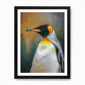 King Penguin Zavodovski Island Colour Block Painting 4 Art Print