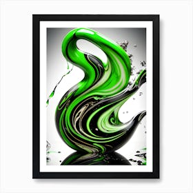 4x Green Dragon Marble Chromatic Silver Green An Art Print