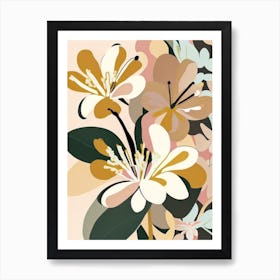 Azalea Wildflower Modern Muted Colours Art Print