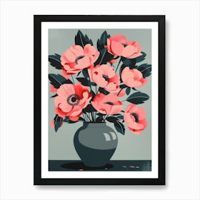 Pink Flowers In A Vase 14 Art Print