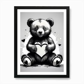 Love Teddy A Bear With A Heart Art Print