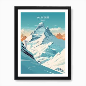 Poster Of Val D Isere   France, Ski Resort Illustration 3 Art Print