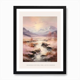 Dreamy Winter Painting Poster Snowdonia National Park United Kingdom 1 Art Print