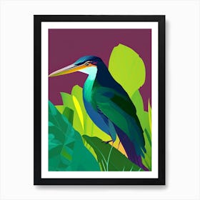 Green Heron Pop Matisse Bird Art Print