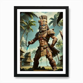 Aztec Warrior "Chama" Art Print
