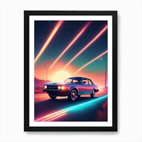 Car On The Road 1 Art Print