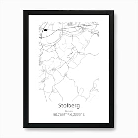 Stolberg,Germany Minimalist Map Art Print