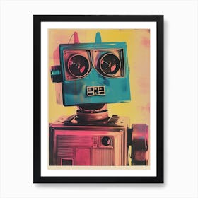 Retro Robot Polaroid 1 Art Print