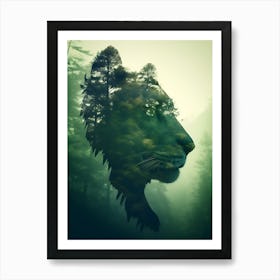 Lion In The Forest Art Print