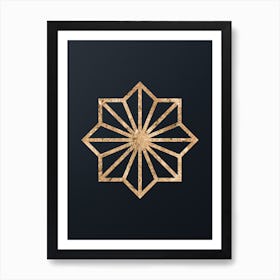 Abstract Geometric Gold Glyph on Dark Teal n.0289 Art Print