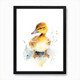 Baby Duckling Watercolour Nursery 3 Art Print
